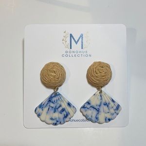 M Donohue Grace Willow Blue and White Earrings
